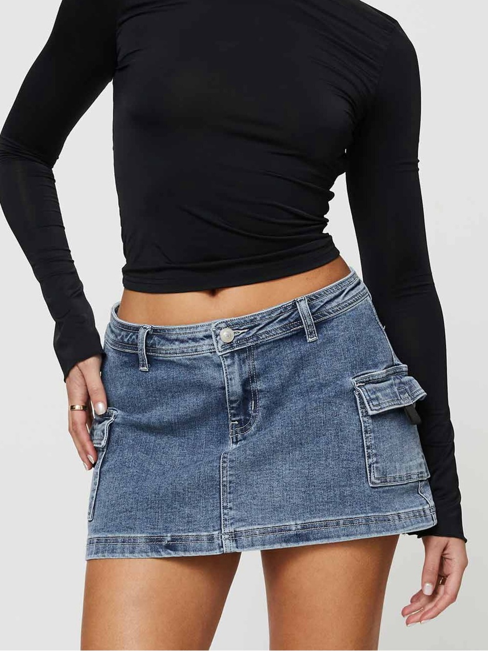 Princess Polly Low Rise Denim Skirt